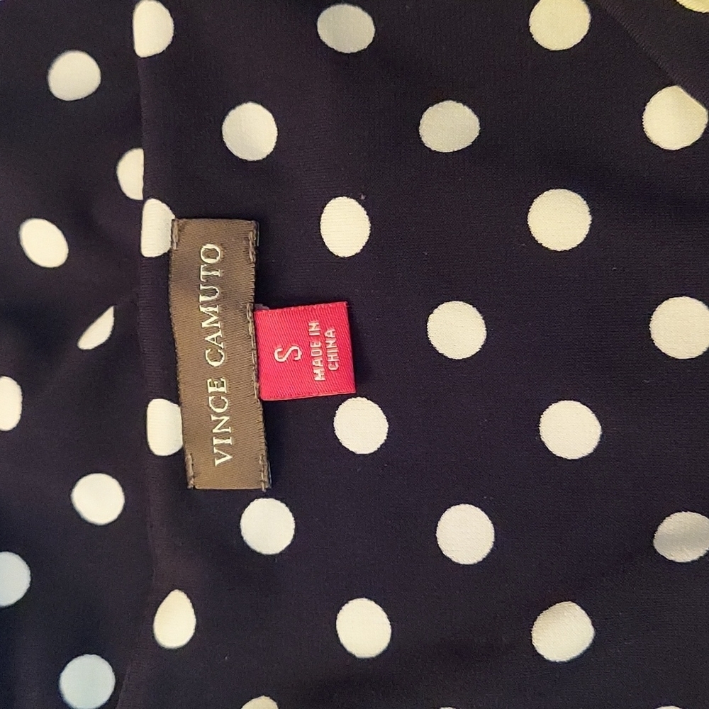 Vince Camuto NEW Polkadot Dress Navy Small - Picture 6 of 11